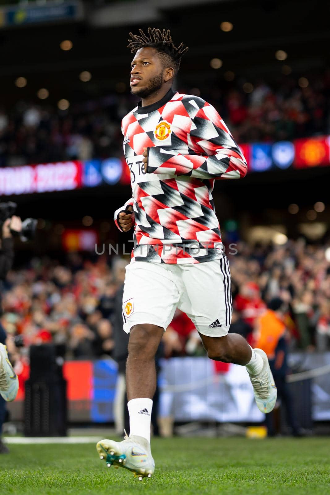 MELBOURNE, AUSTRALIA - JULY 19: Fred of Manchester United playing against Crystal Palace in a pre-season friendly football match at the MCG on 19th July 2022