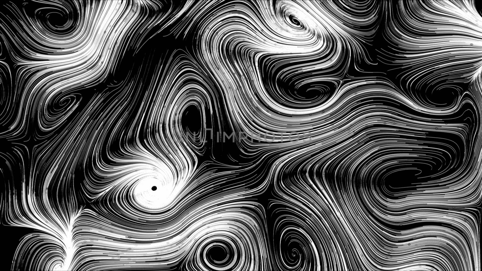 3d render black-white Abstract round network background in 4K