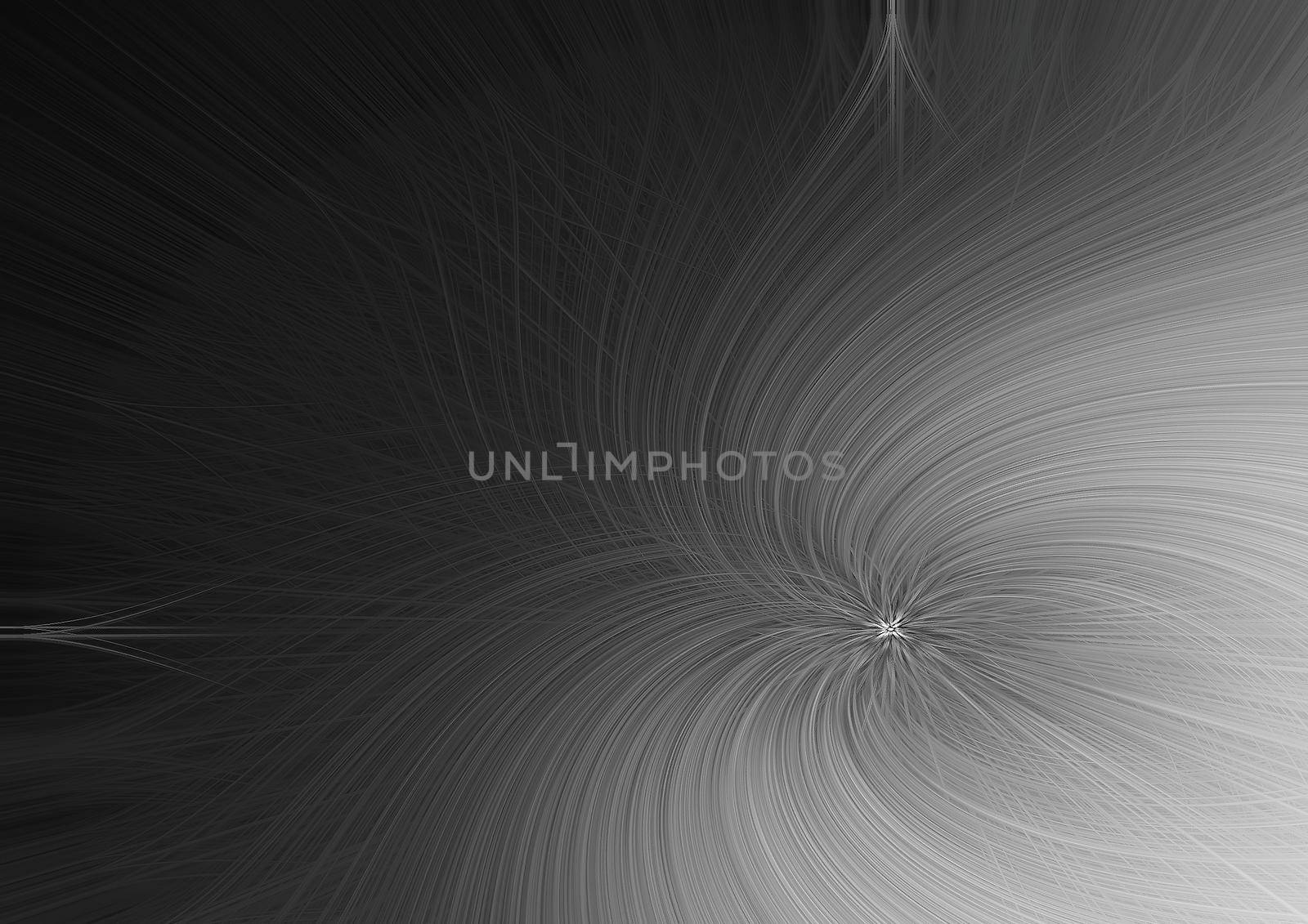 Illustration in shades of gray, fantastic vortex of rays by rostik924