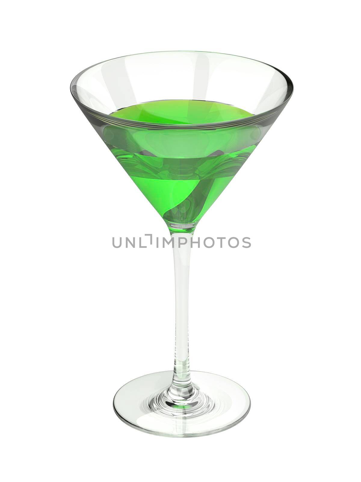 Green cocktail in a glass by magraphics