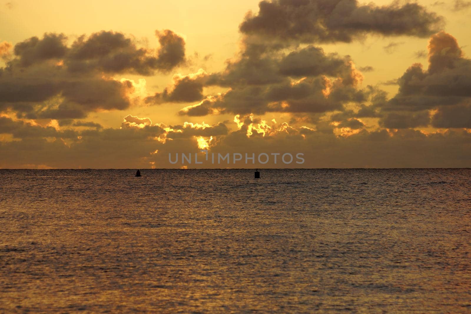 Dusk light over the ocean at Hale'iwa Beach Park on the North Shore of Oahu.    