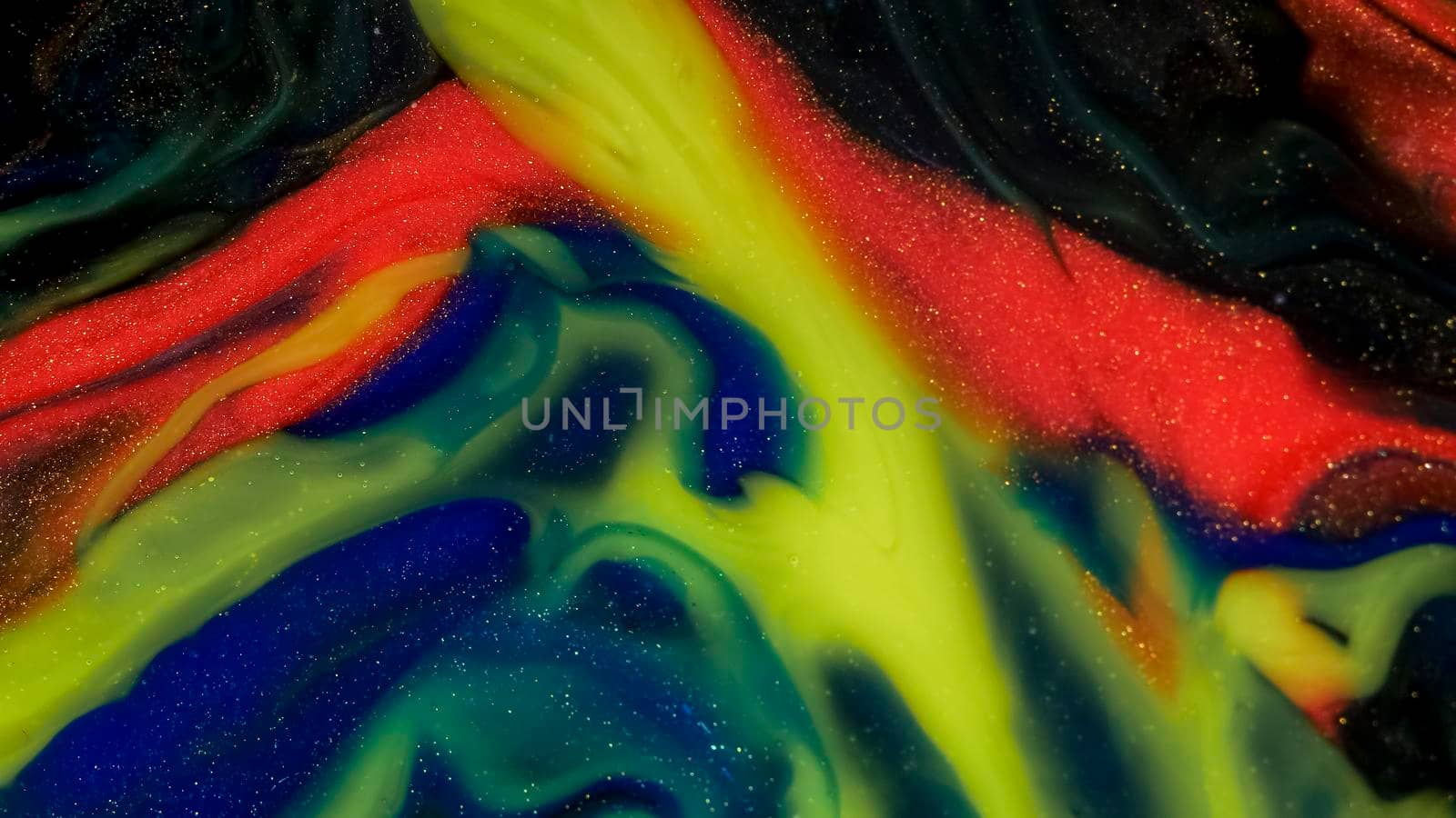 Fluid paint art, marble abstractions in blue, purple, black and yellow. by kenonl