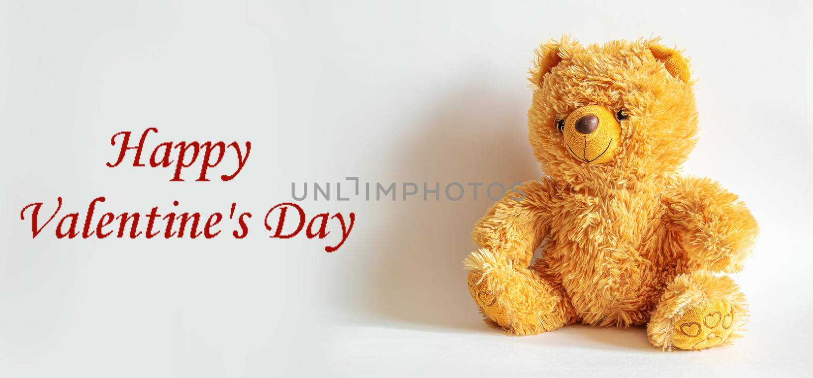 Classic teddy bear isolated on white background selective focus. by mila1784