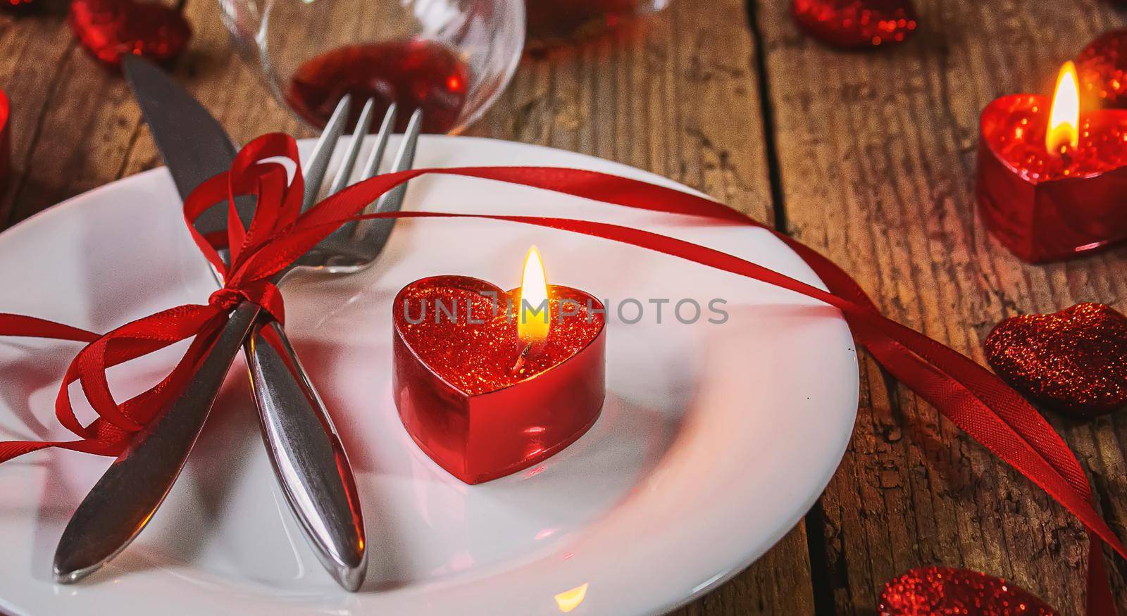 Romantic dinner for the beloved. Selective focus.nature