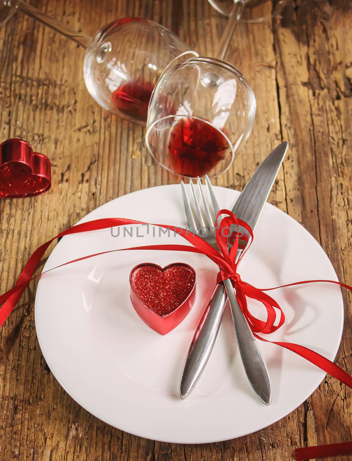Romantic dinner for the beloved. Selective focus.