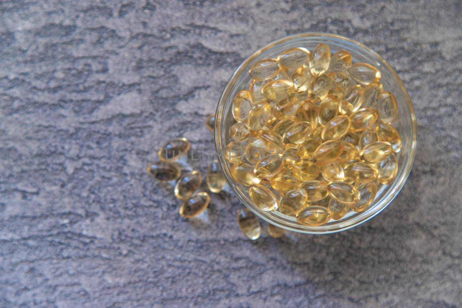 vitamin E capsules. selective focus medical