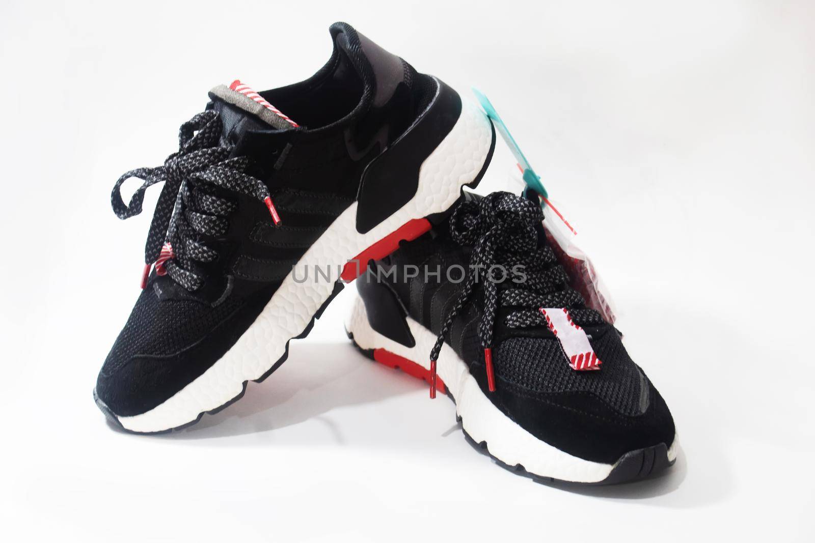 sneakers on white background. selective focus.sports
