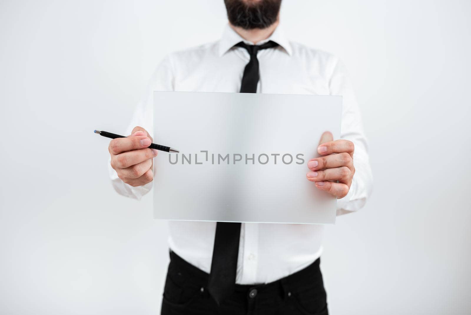 Businessman Showing Data And New Ideas For Business Progress.