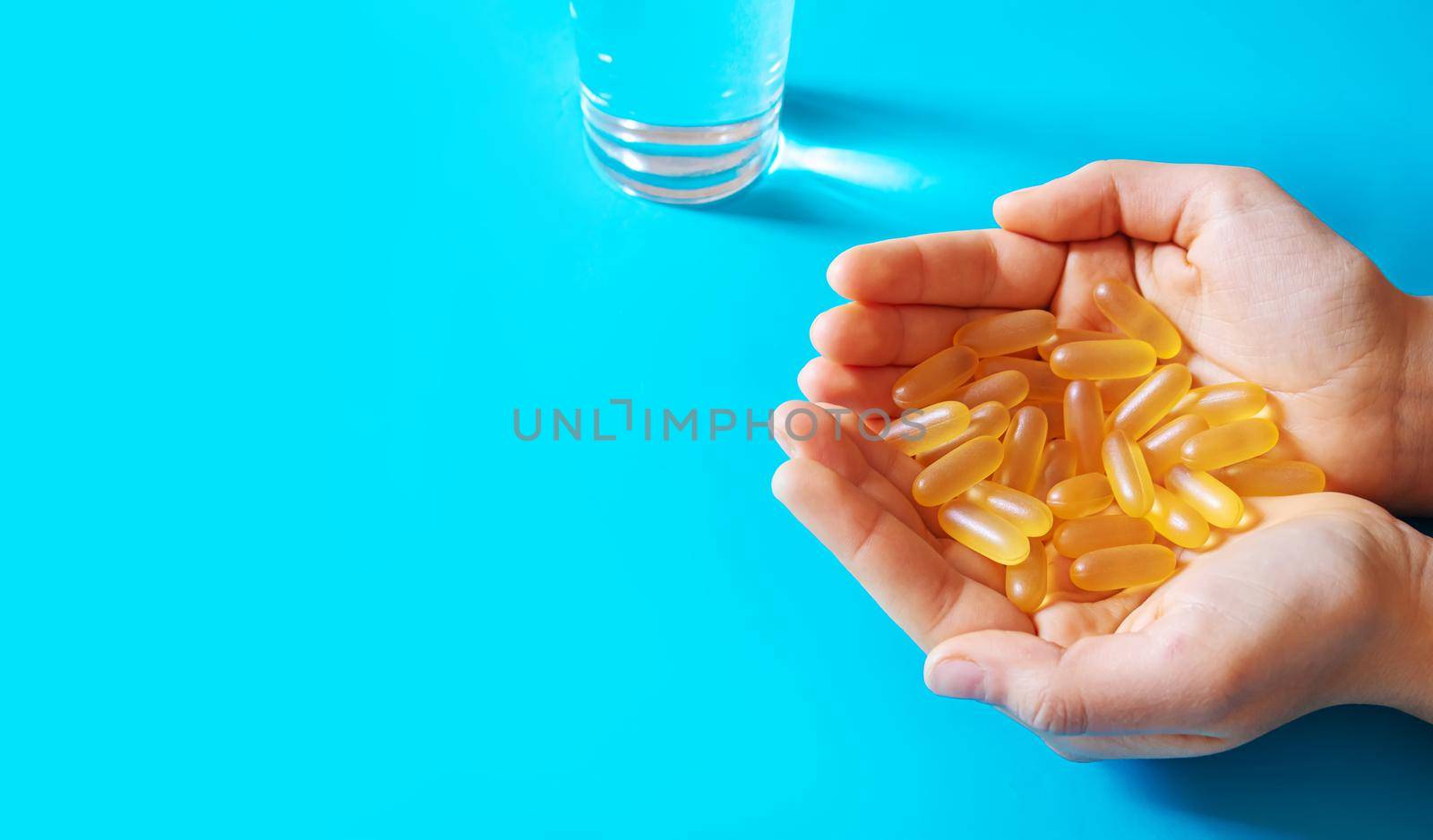 Fish oil tablets. Omega-3 gel capsules. selective focus.medica