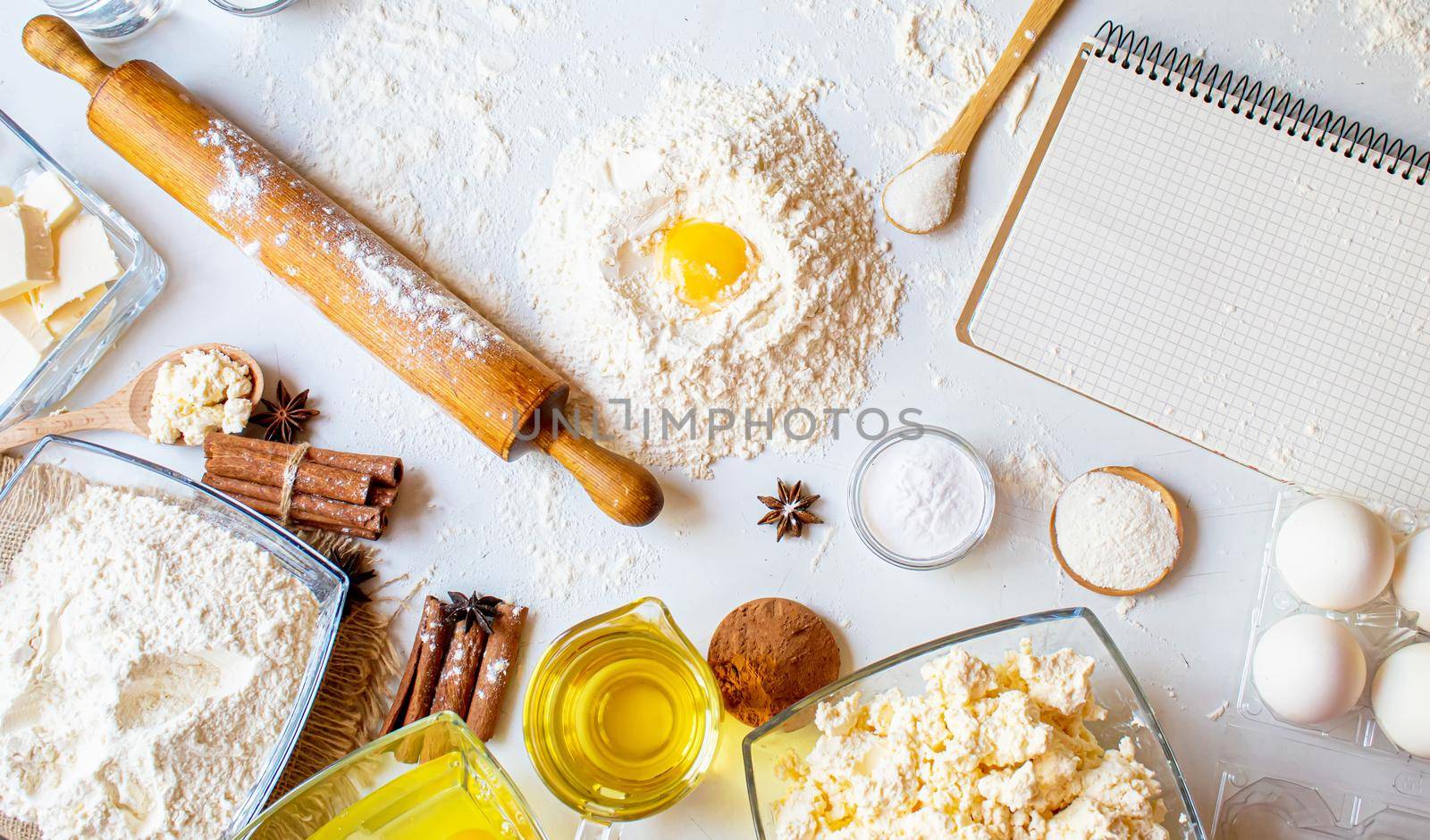 preparation for baking. Culinary concept. top view. selective focus food