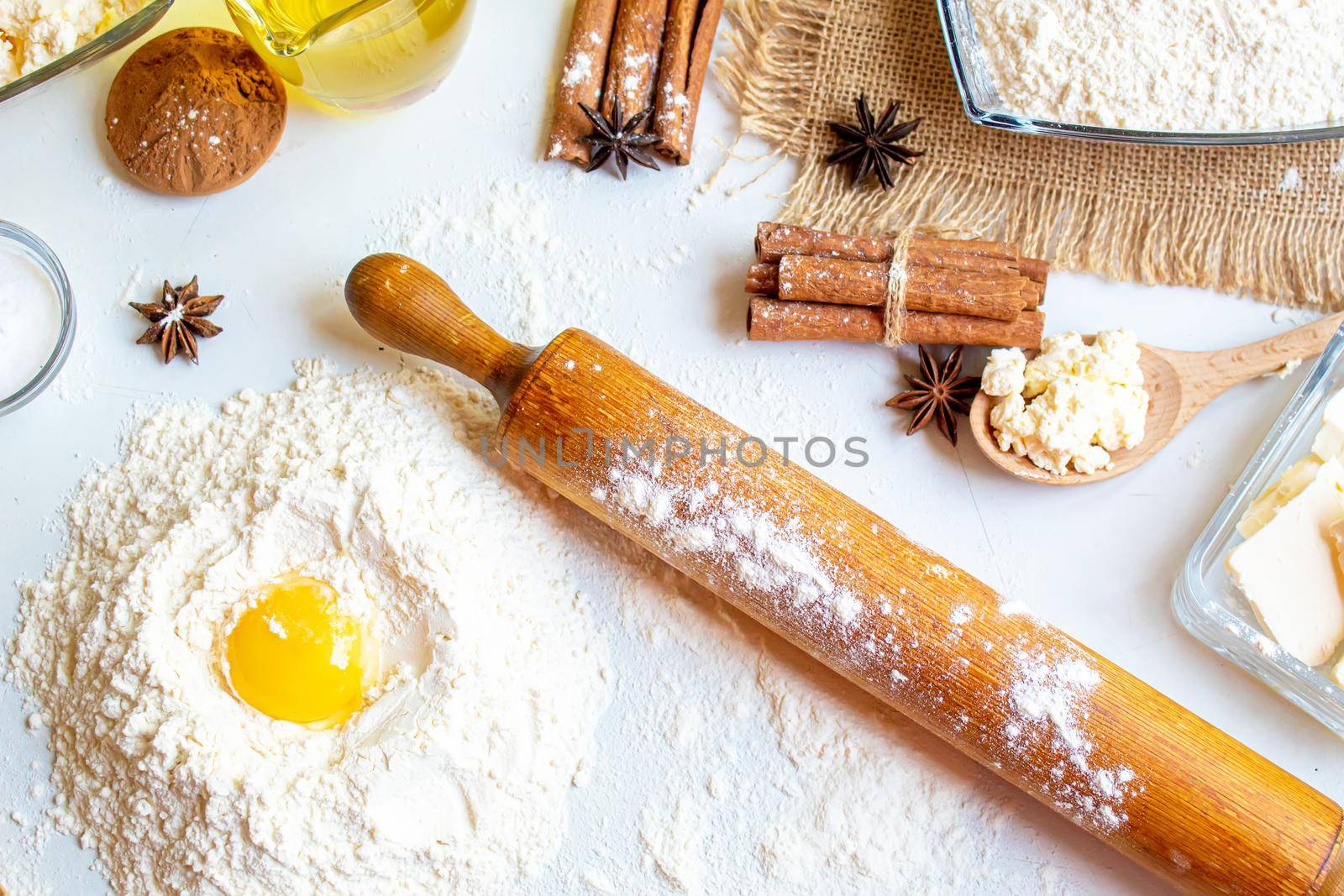 preparation for baking. Culinary concept. top view. selective focus food