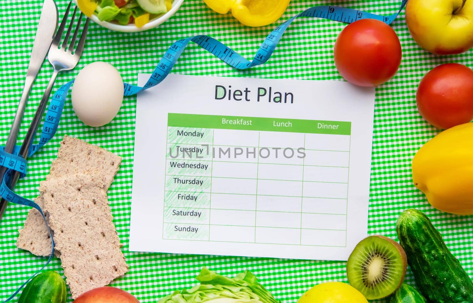 Weekly diet plan. The concept of proper nutrition. Selective focus. nature.
