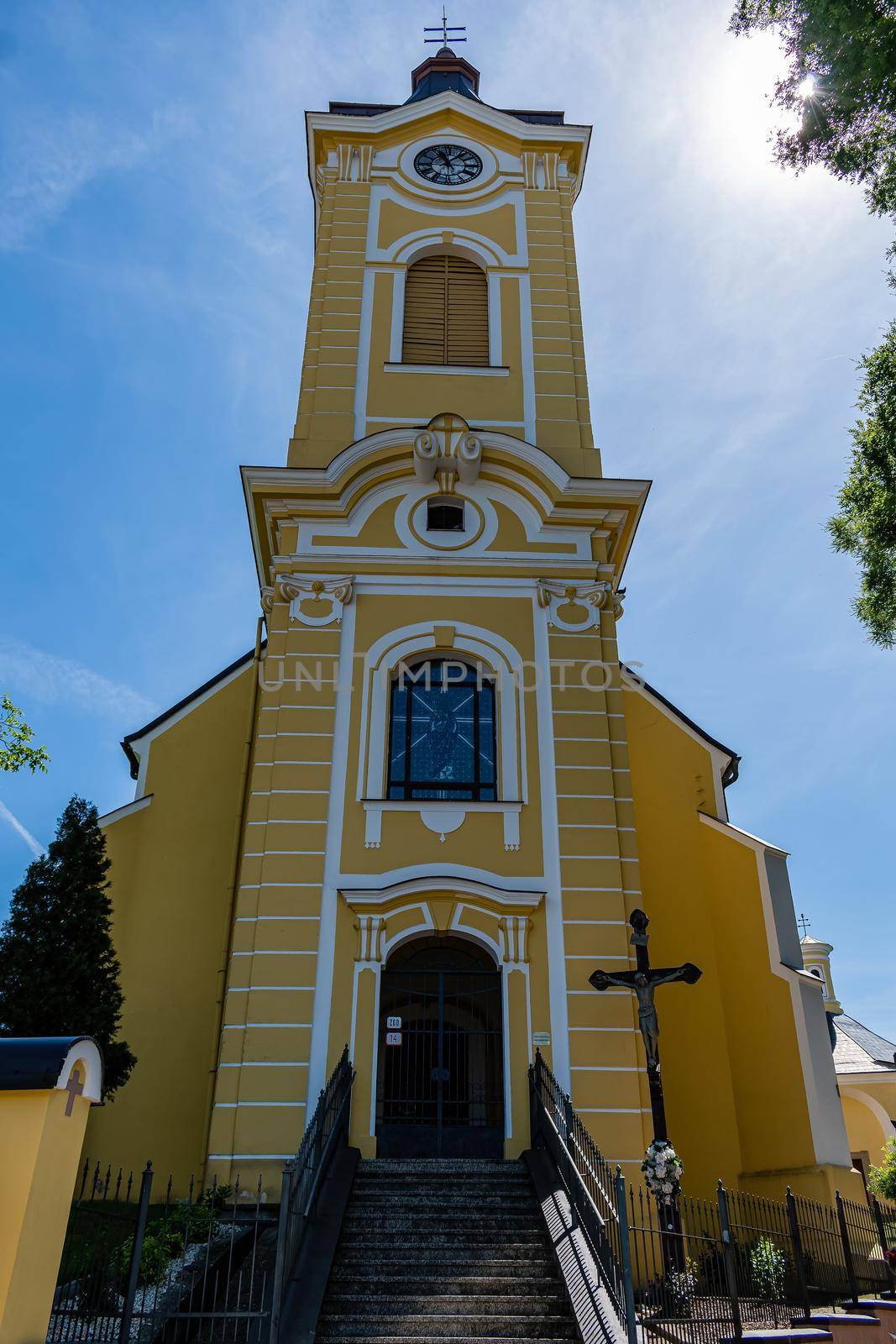 Holic, Slovakia - June 18, 2022 The Church of the Divine Heart stands