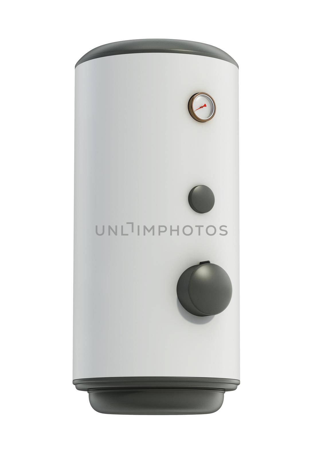 Electric water heater isolated on white background. 3D illustration by Simsek