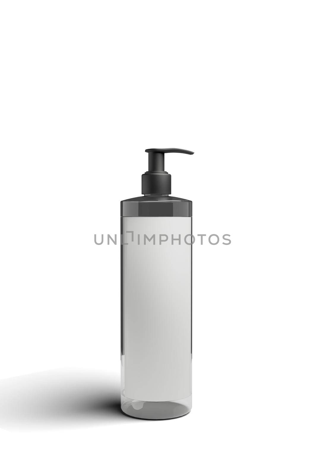 cosmetic bottle mockup with silver cap. realistic illustration. 3d rendering. by jbruiz78