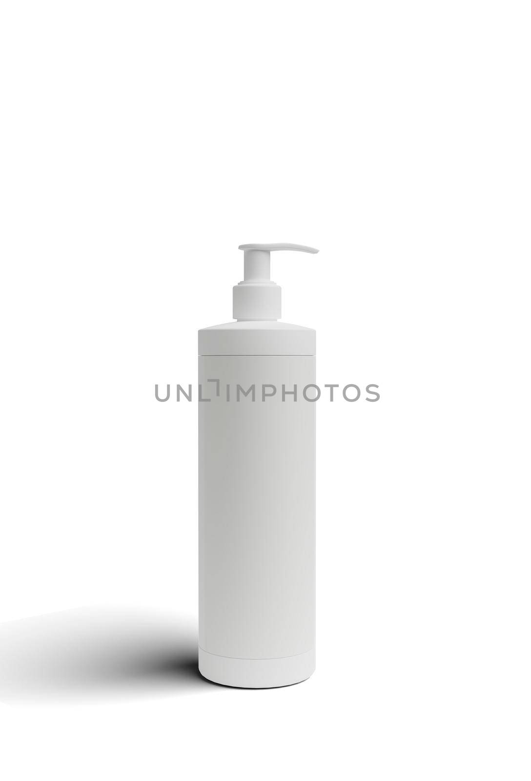 cosmetic bottle mockup with silver cap. realistic illustration. 3d rendering. by jbruiz78