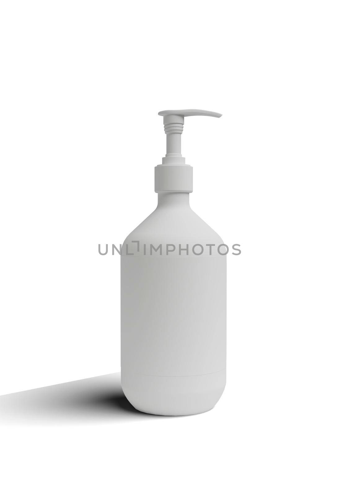 cosmetic bottle mockup with silver cap. realistic illustration. 3d rendering