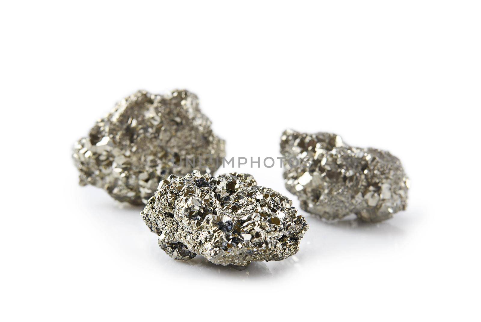 mineral pyrite stone isolated on white background