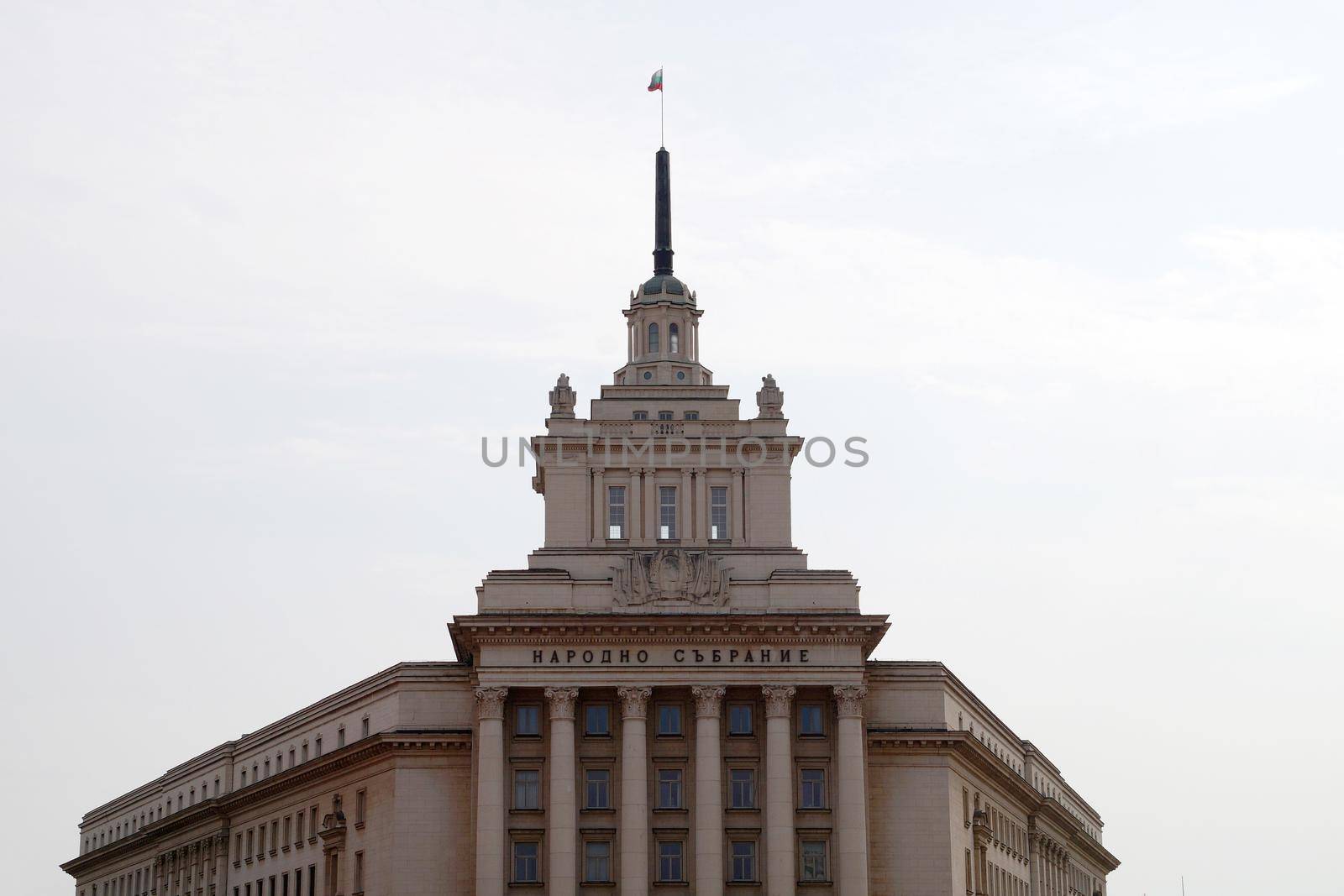 Sofia, Bulgaria -September, 28, 2021: building of the National Assembly in the center of Sofia