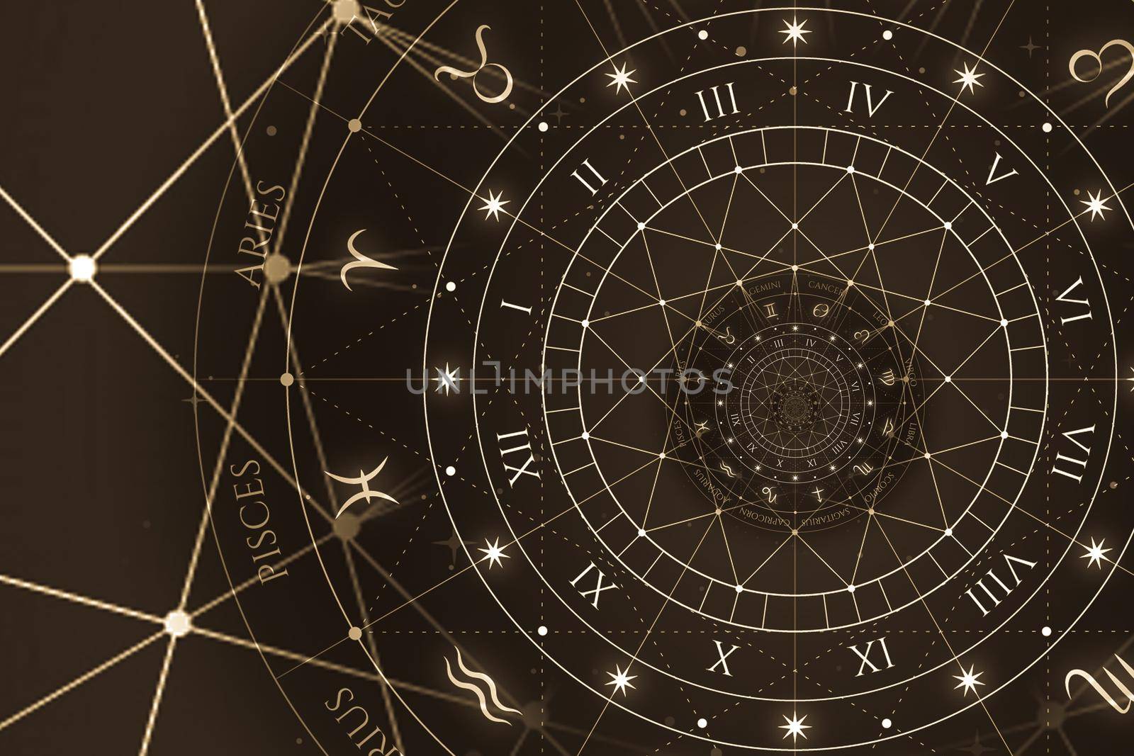 Abstract old conceptual background on mysticism, astrology, fantasy by Perseomedusa