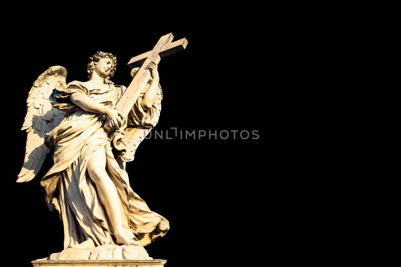 Catholic angel with cross by Perseomedusa