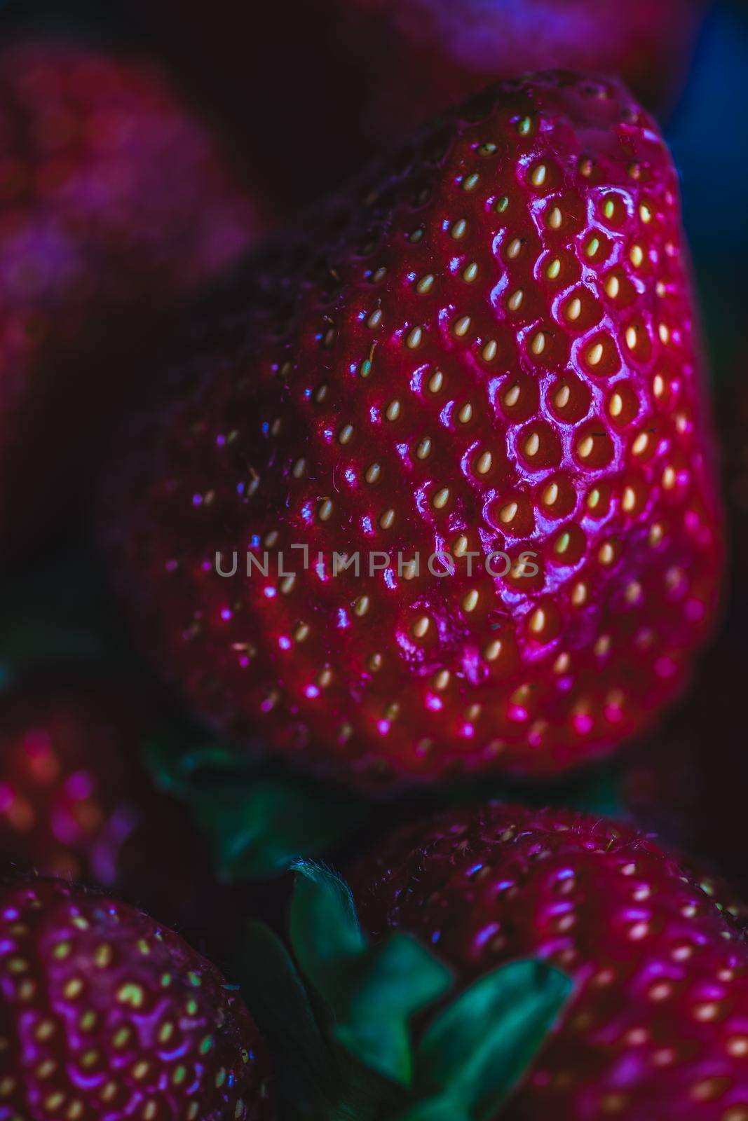 Close up of ripe strawberries  by Elet