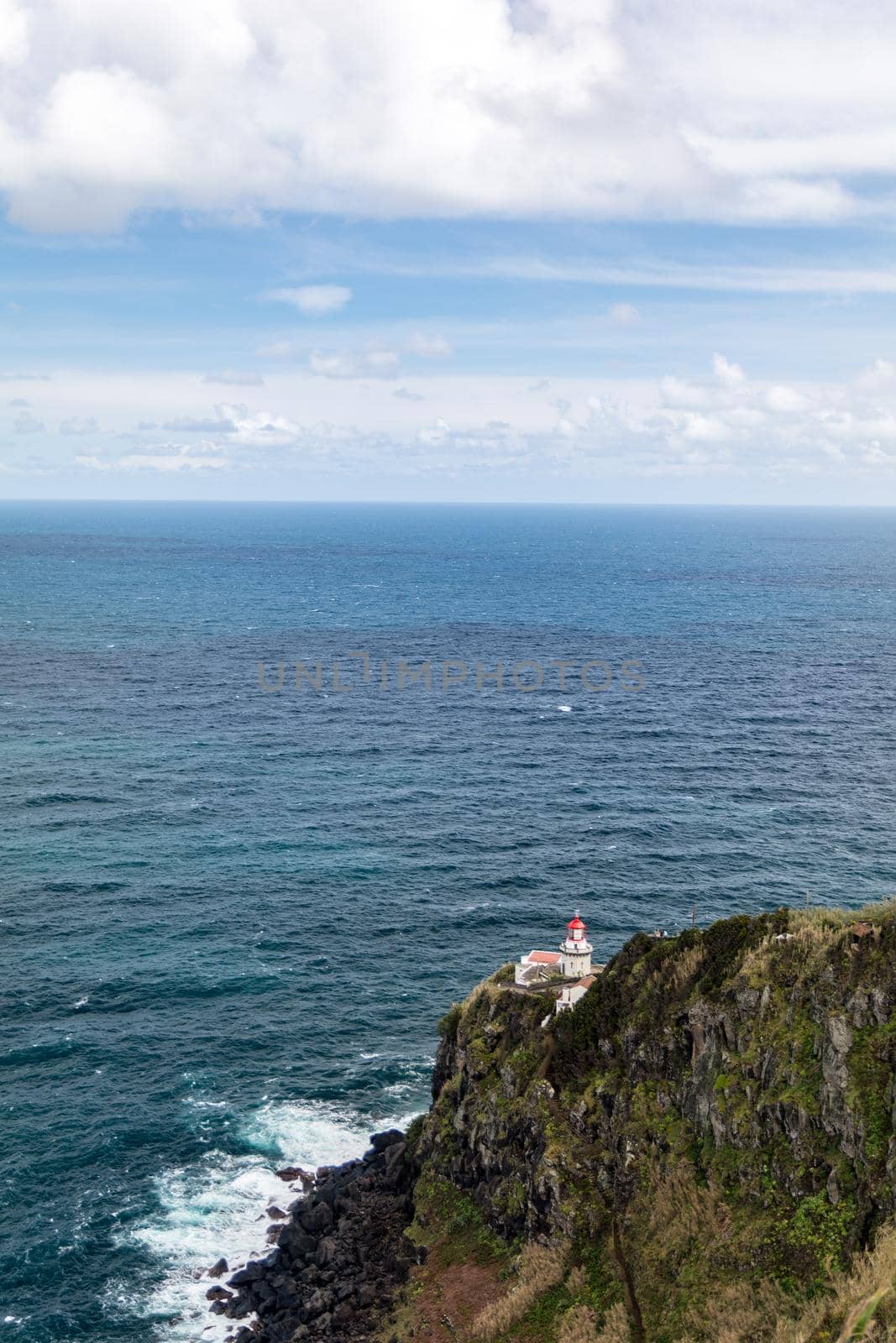 Lighthouse Ponta do Arnel in Sao Miguel island Azores