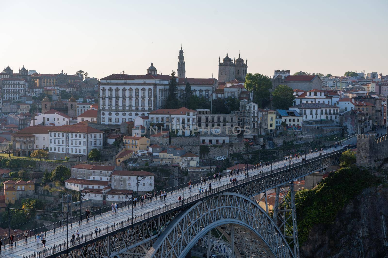 Porto, Portugal . 2021 05 May . Cityscape of Porto over the Douro Luis II river in Porto, Portugal in Summer 2022.