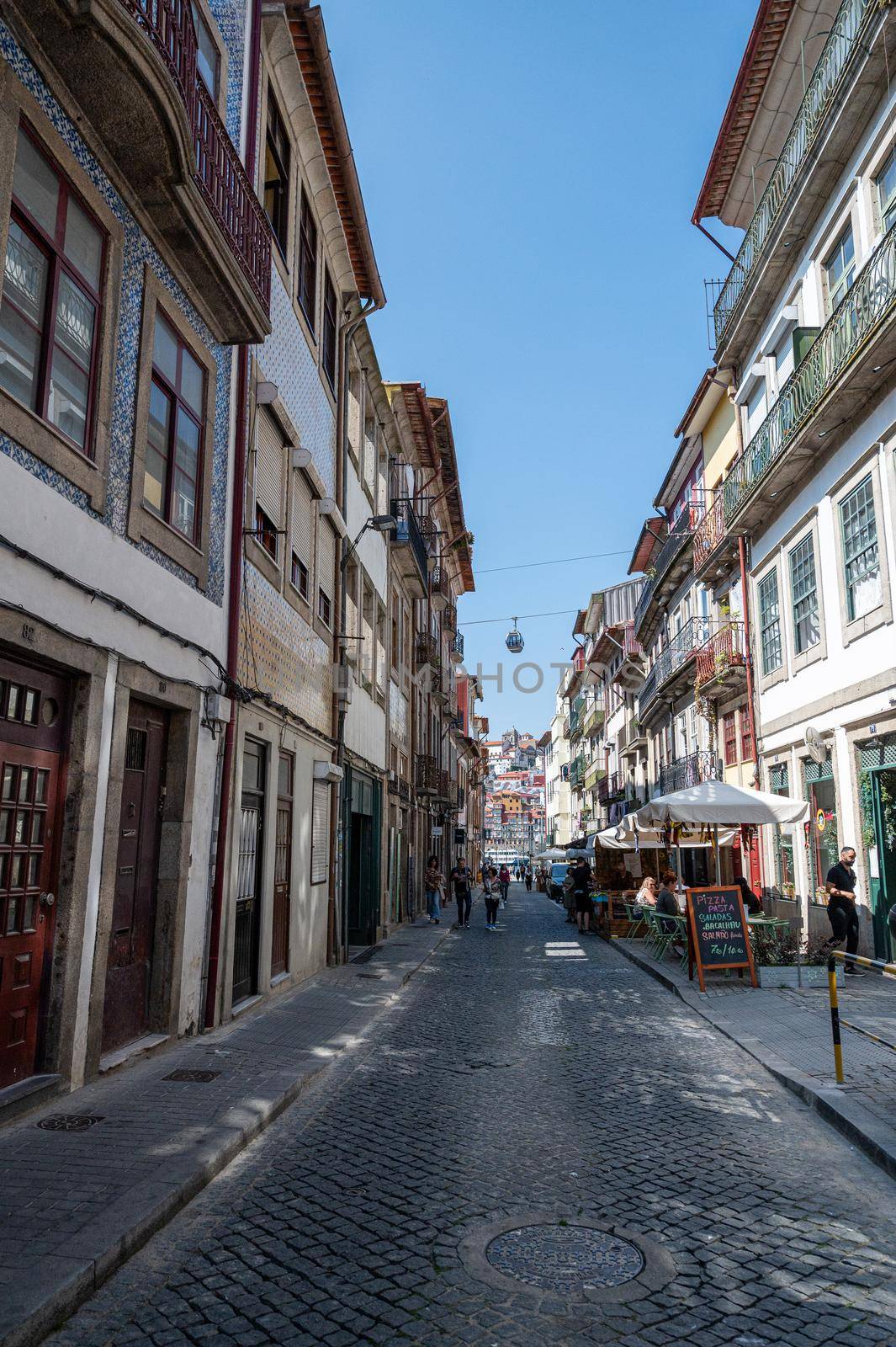 Porto, Portugal. 2022 May 05. Panorama on the streets of Gaia in the City of Porto in Portugal in the summer of 2022.