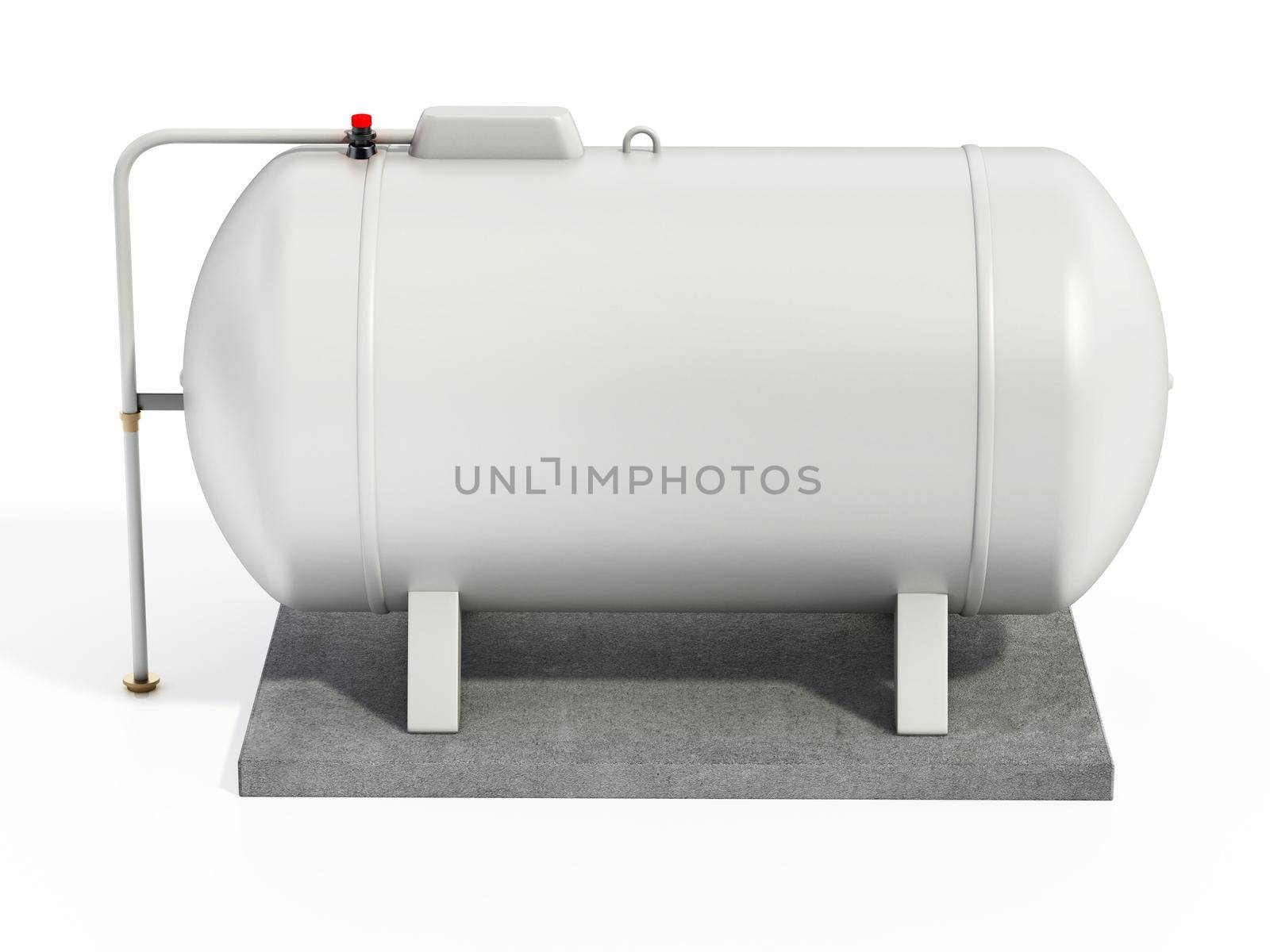 Propane tank isolated on white background. 3D illustration by Simsek