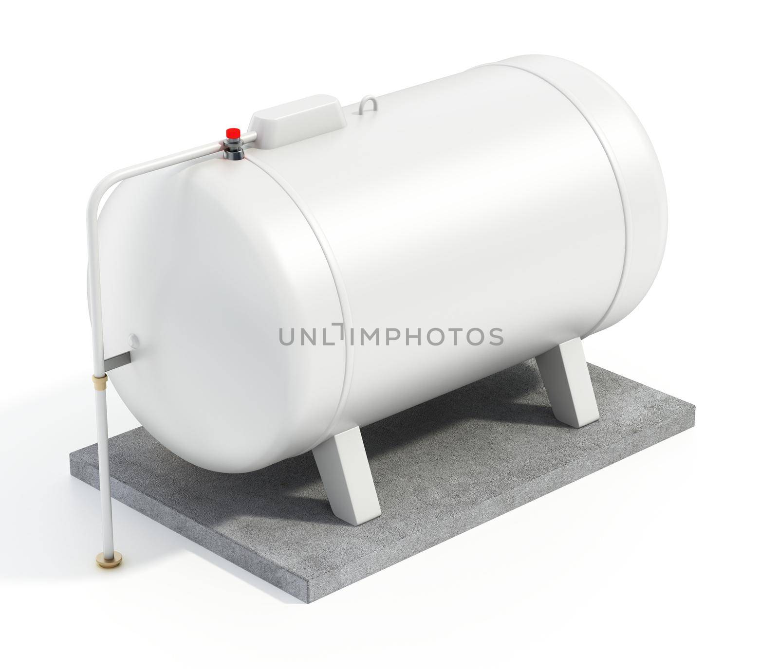 Propane tank isolated on white background. 3D illustration by Simsek