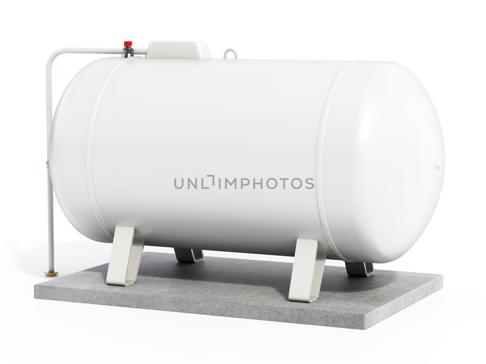 Propane tank isolated on white background. 3D illustration by Simsek