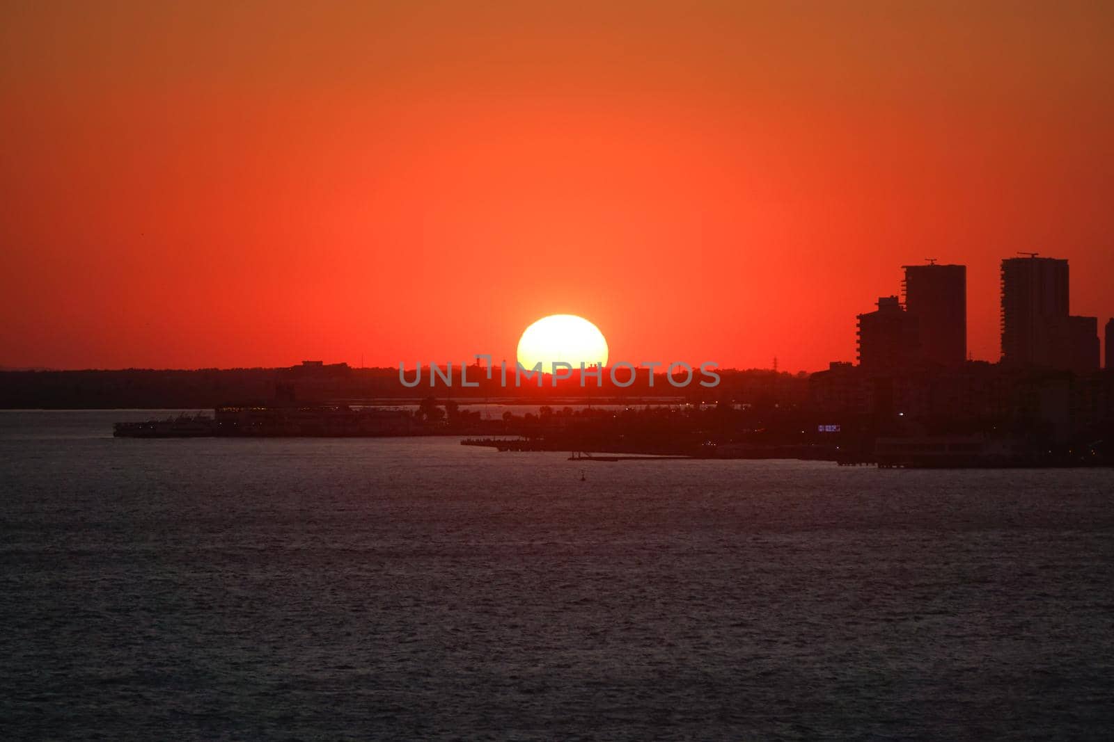 Sunset at Izmir alsancak kordon Turkey