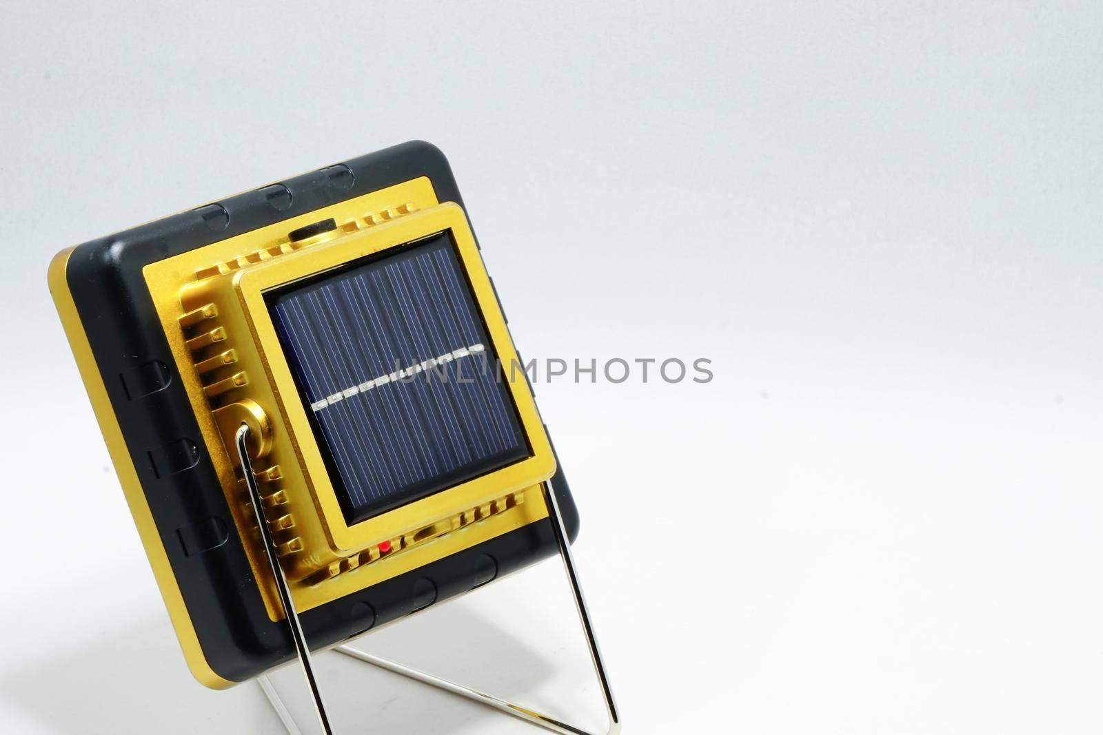 Solar led light on white isolated background