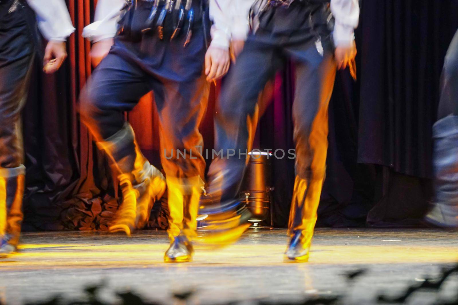 Turkish dancers blacksea dance performance with ethnic garments