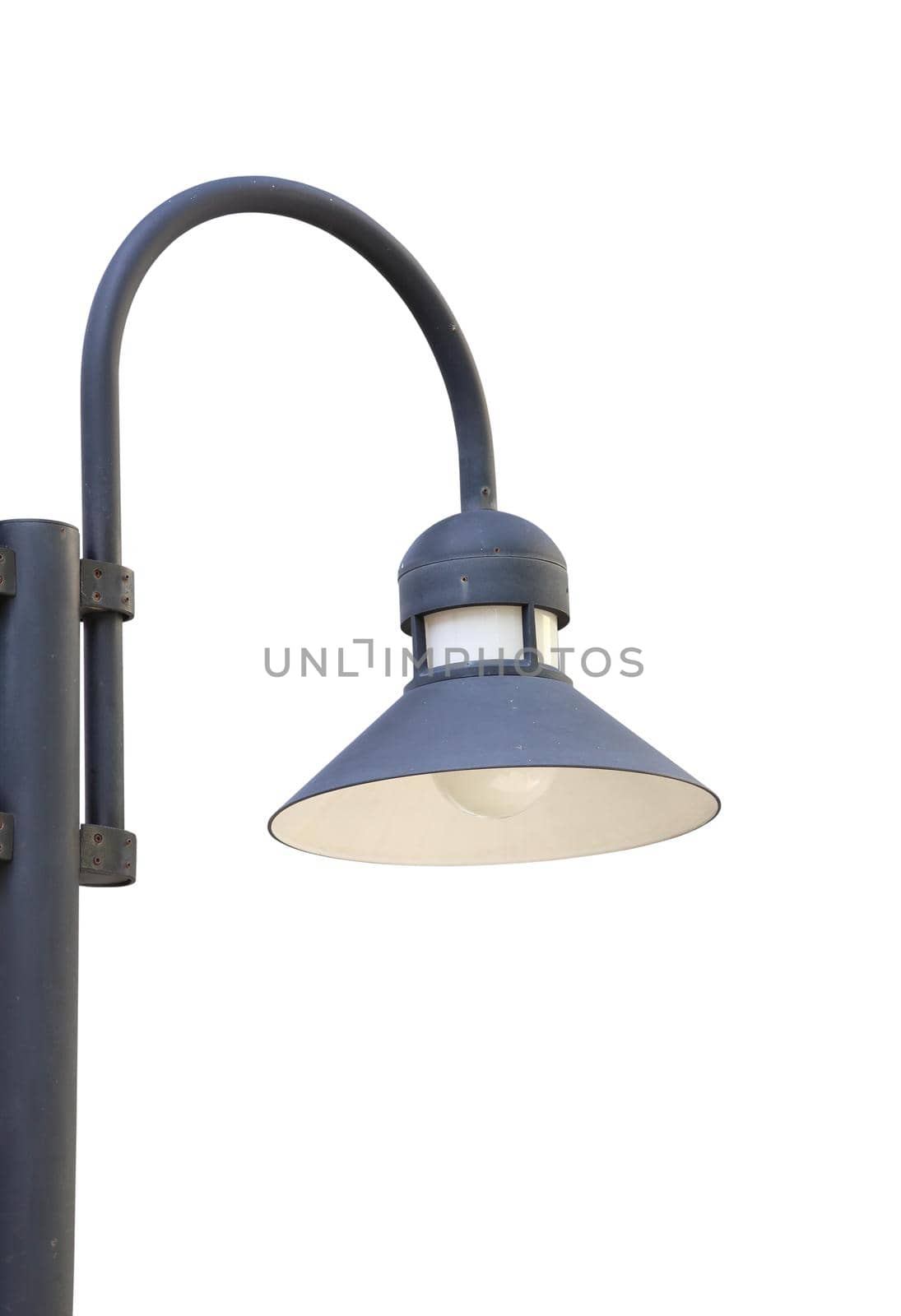 close up of lamppost isolated on white background (with clipping path)
