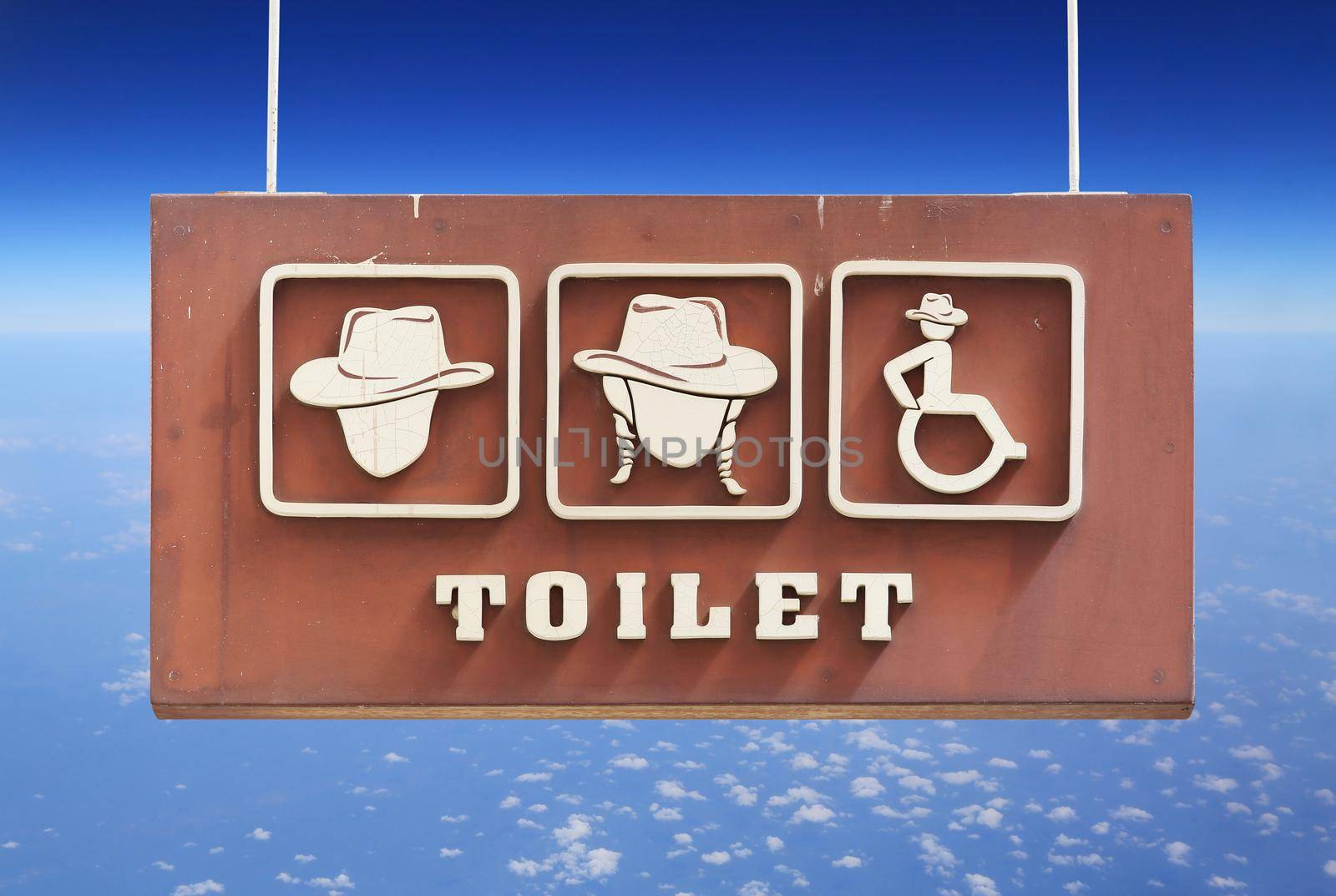 toilet sign hanging on wall  by geargodz