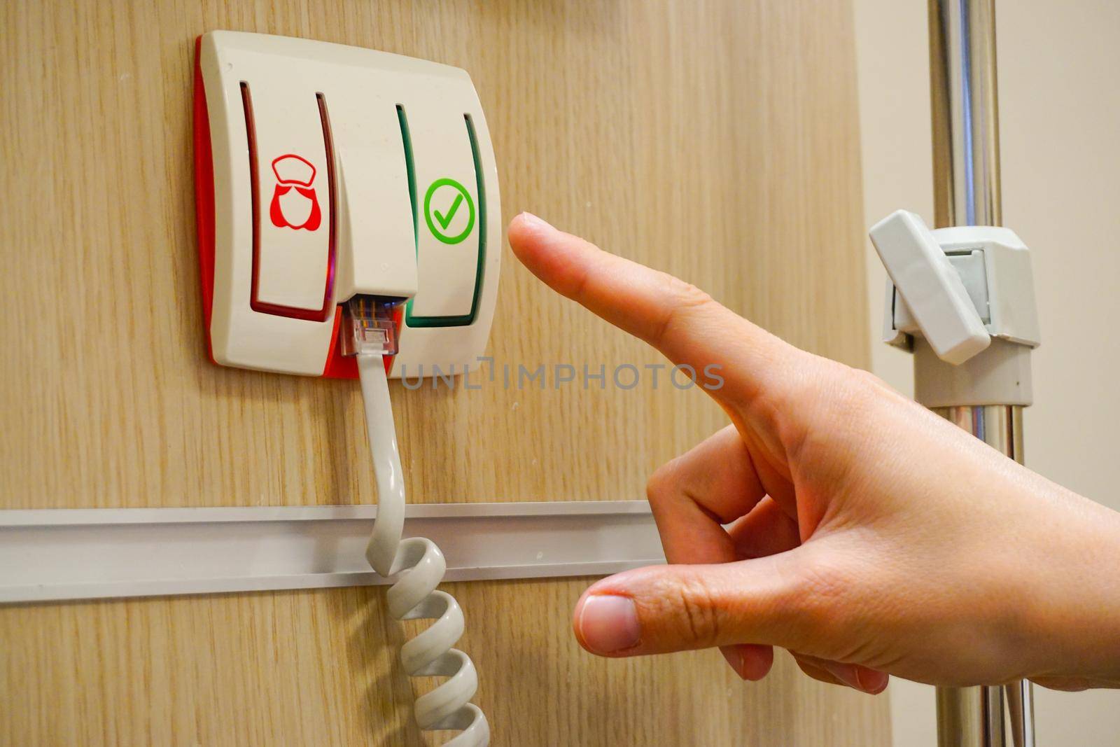 Emergency call button at the hospital room