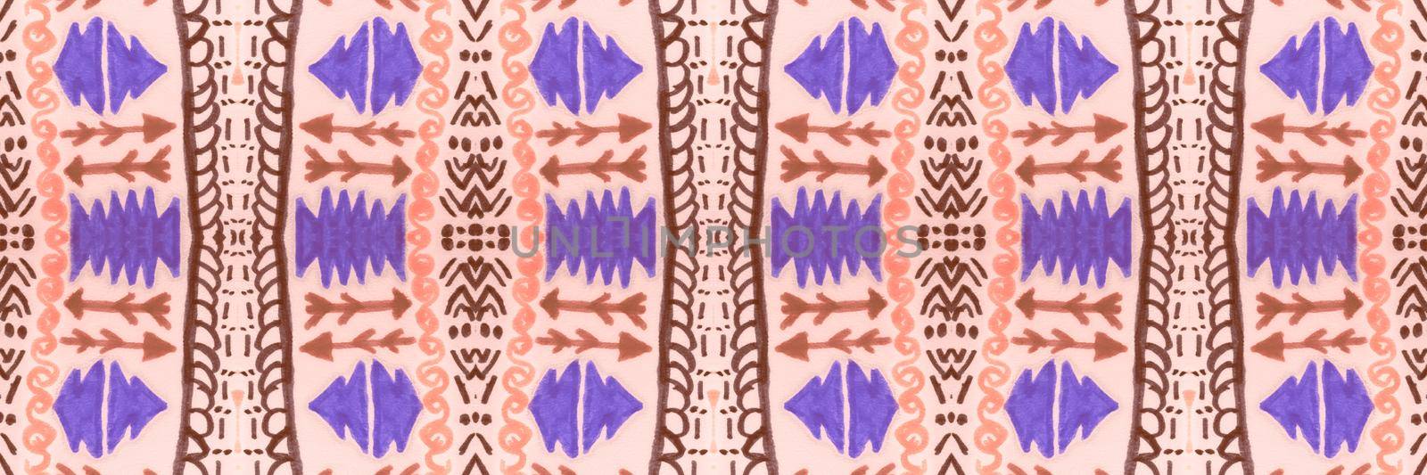 Navajo seamless pattern. Hand drawn ethnic background. by YASNARADA