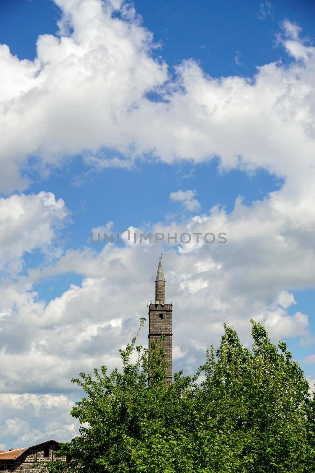 8 May 2022 Diyarbakir Turkey. Sheikh Matar Four legged minaret mosque in Diyarbakir