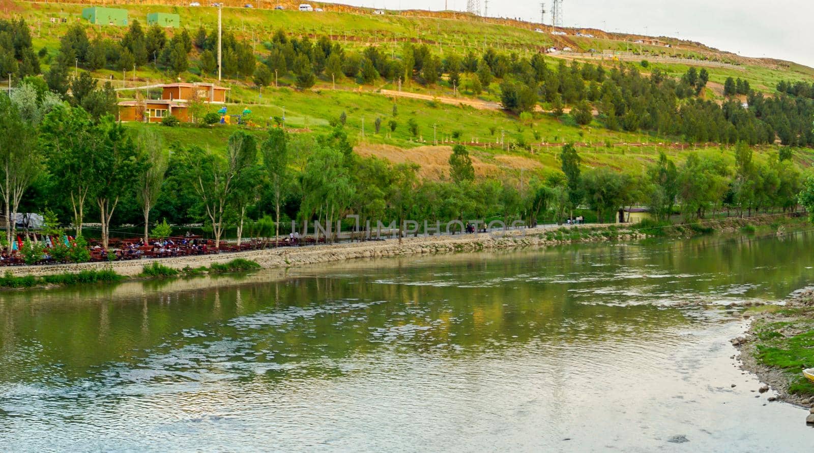 8 May 2022 Diyarbakir Turkey. Ten eyed ongozlu bridge on Dicle river in Diyarbakir