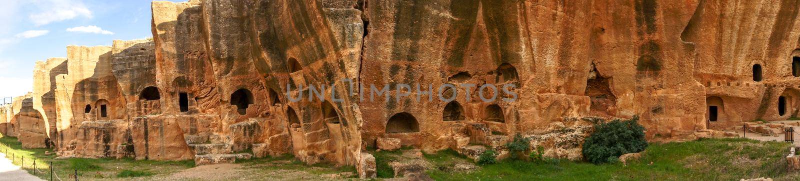 12 May 2022 Mardin Turkey. Dara antique city witn necropol and cistern of Eastern Roman Empire