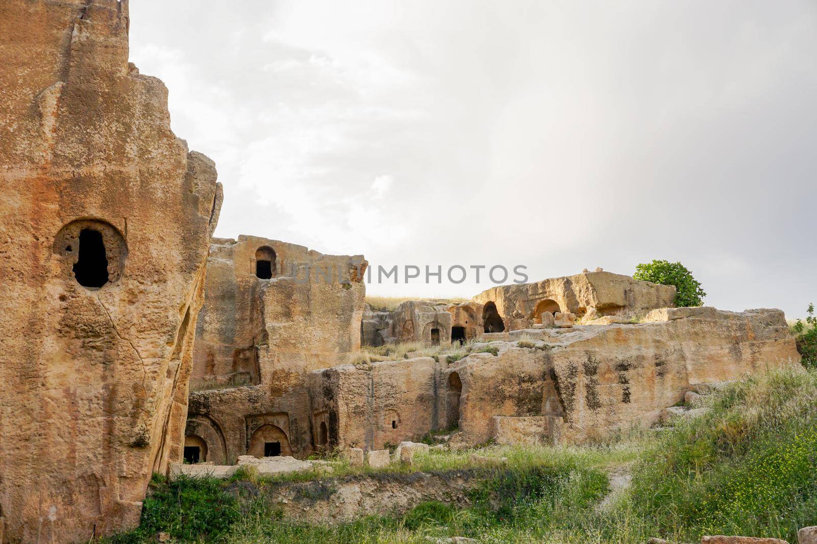 12 May 2022 Mardin Turkey. Dara antique city witn necropol and cistern of Eastern Roman Empire