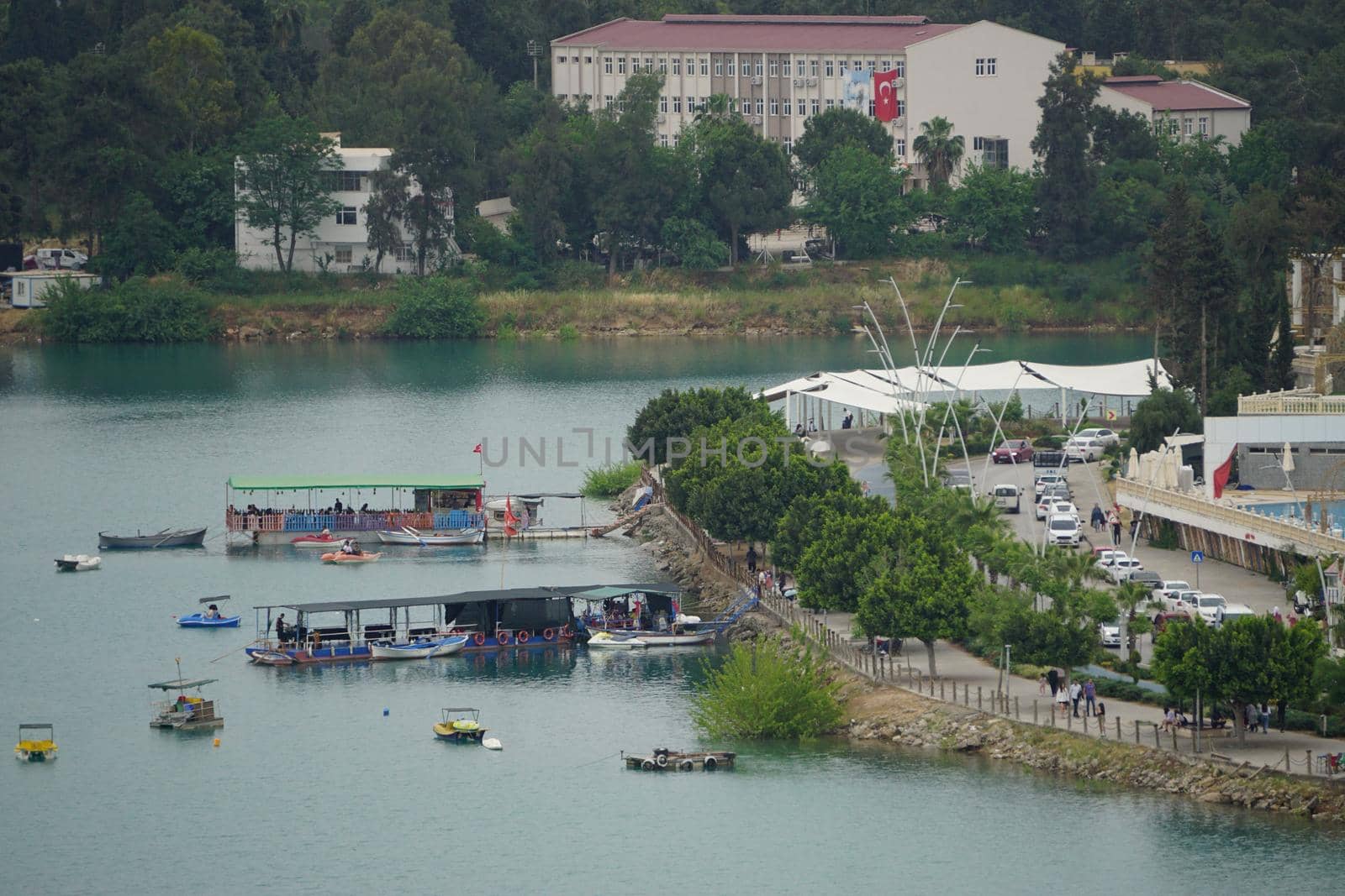 Seyhan River and Sevgi Adasi Love Island at Adana Turkey