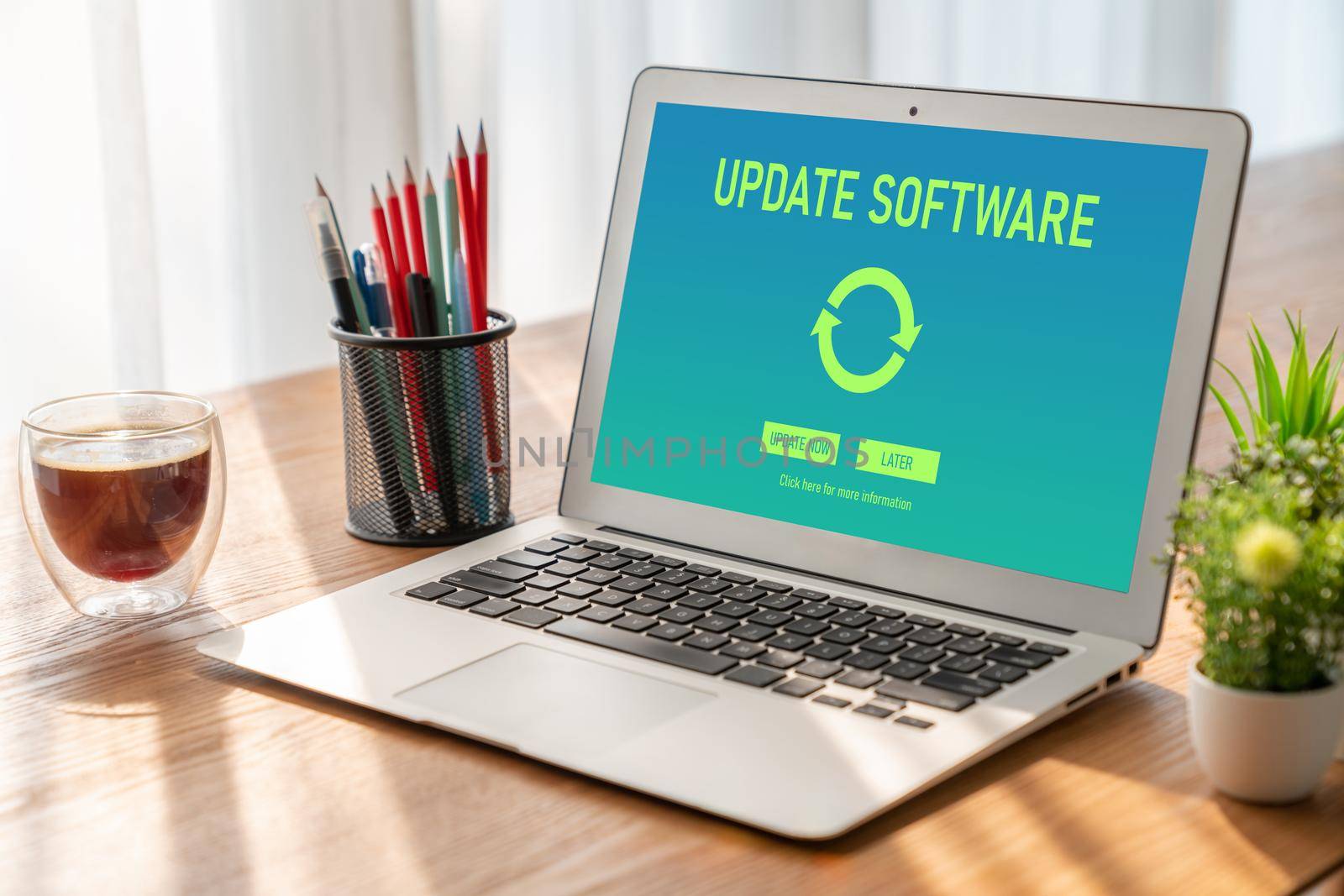 Software update on computer for modish version of device software by biancoblue