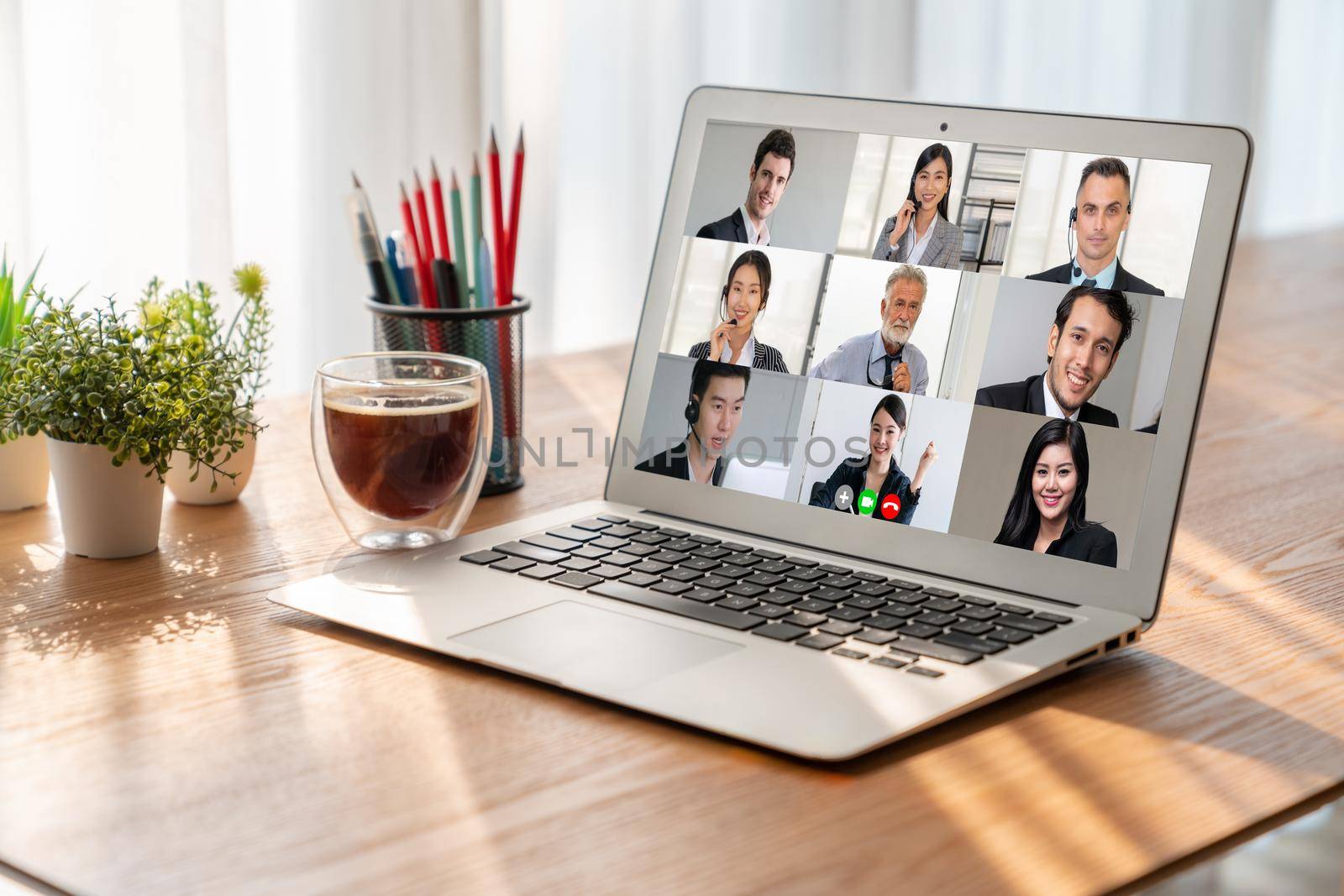 Business people on video conference for modish virtual group meeting of corprate business office workers