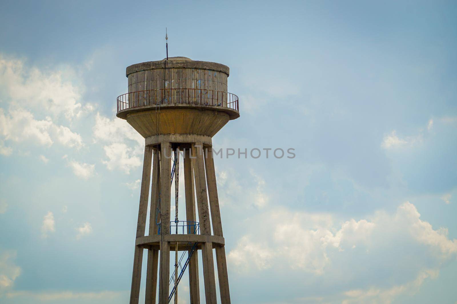 Water tower on the field which every village has one at South Eastern side of Turkey