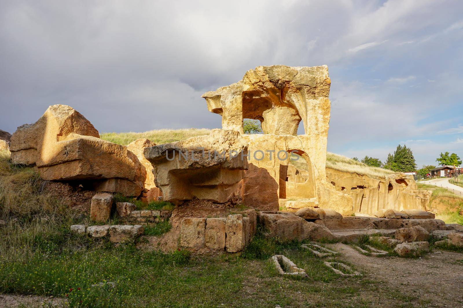 12 May 2022 Mardin Turkey. Dara antique city witn necropol and cistern of Eastern Roman Empire