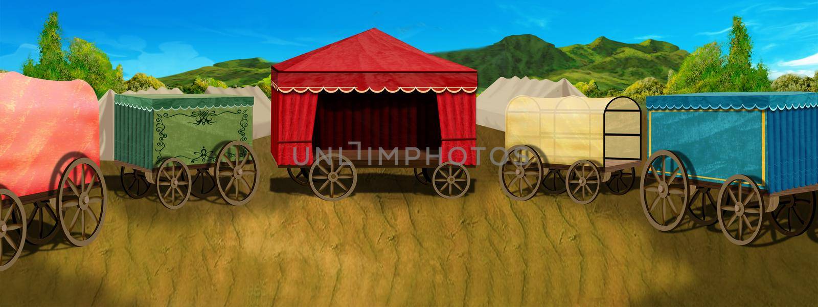 Traveling circus illustration by Multipedia