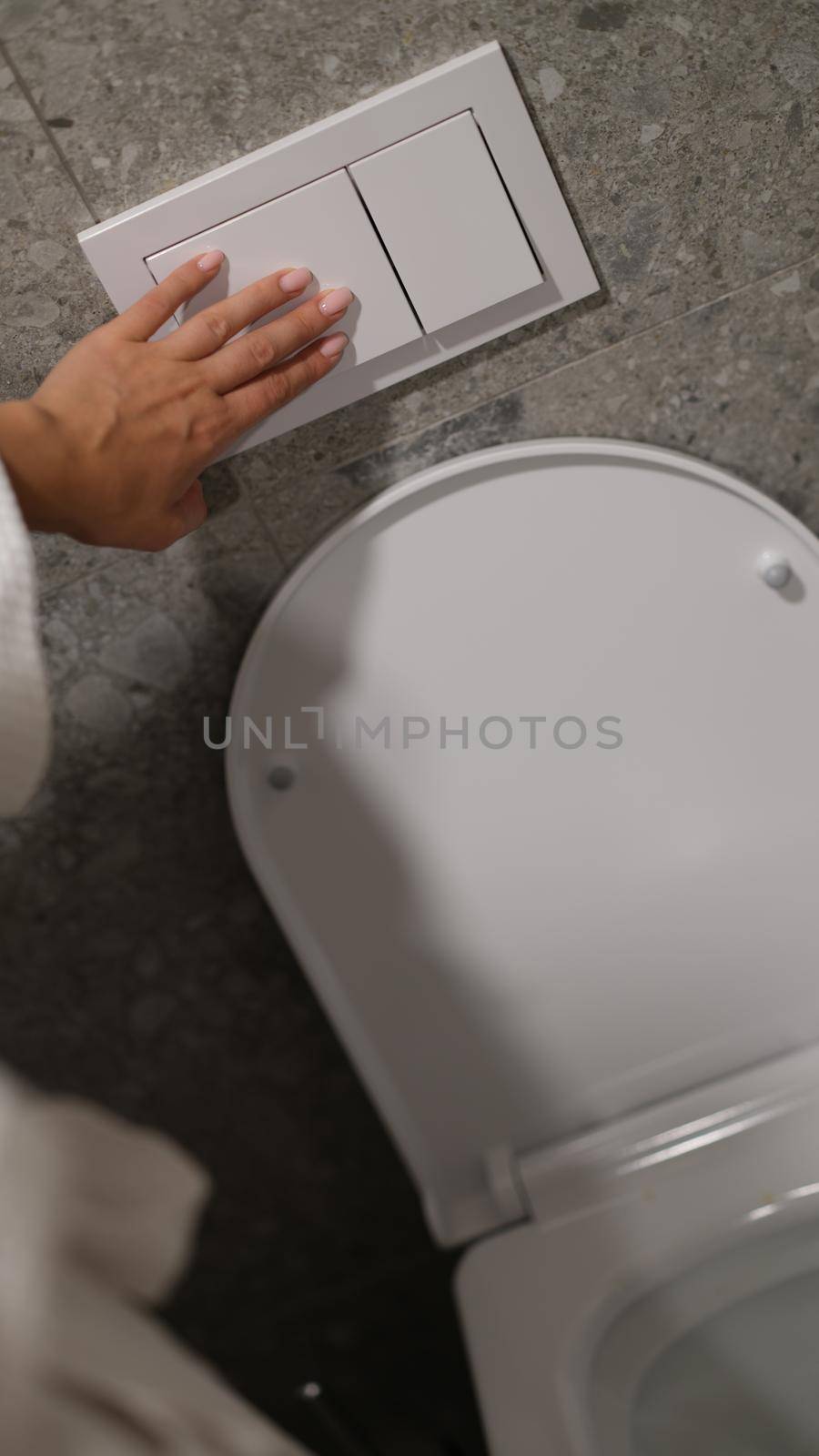 Economical toilet flush button with two separate buttons in white by kuprevich